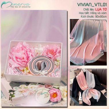 Hộp quà VIVIAN - Khăn lụa vuông 90cm, quà tặng mẹ, cô giáo, bạn gái, giảm giá 168k 10 Hộp quà VIVIAN - Khăn lụa vuông 90cm, quà tặng mẹ, cô giáo, bạn gái, giảm giá 168k 10