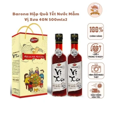 Hộp Quà Xuân Tết Barona Nước Mắm Vị Xưa 40N 500ml - 2 chai, Giá ưu đãi 345.000₫