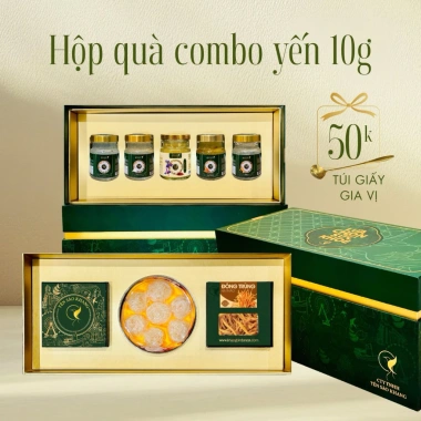 Hộp quà yến sào KHANG KNEST 8-12g yến hũ - Quà tặng sang trọng cho đối tác, người thân