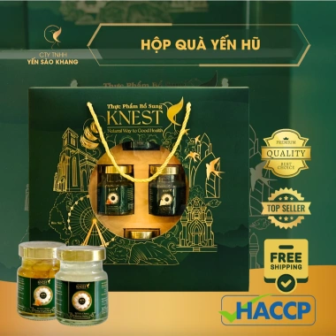 Hộp quà yến sào KHANG KNEST 8-12g yến hũ - Quà tặng sang trọng cho đối tác, người thân