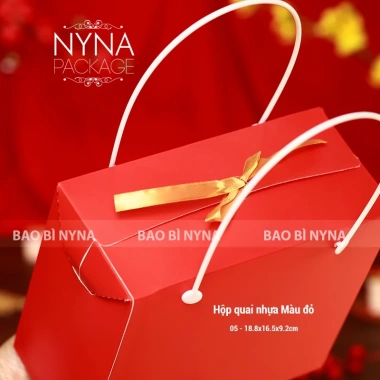 Hộp quai nhựa đỏ - Đựng quà Tết, bánh mứt, ngũ cốc - Nhiều size, 90.000₫ 7