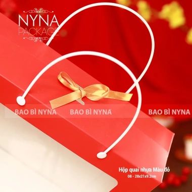 Hộp quai nhựa đỏ - Đựng quà Tết, bánh mứt, ngũ cốc - Nhiều size, 90.000₫ 9