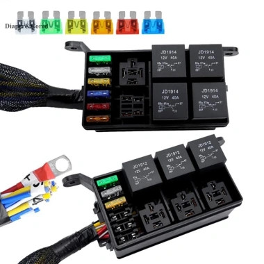 Hộp rơle 12V 24V 6 chiều chống nước 12 AWG 6 khe ATC ATO cho ô tô Marine Giá ưu đãi 476.652₫