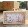 Hộp rượu gỗ tự nhiên hình 2 chim và hoa Đựng quà Tết 35x20x10 cm Giá xưởng 155.000