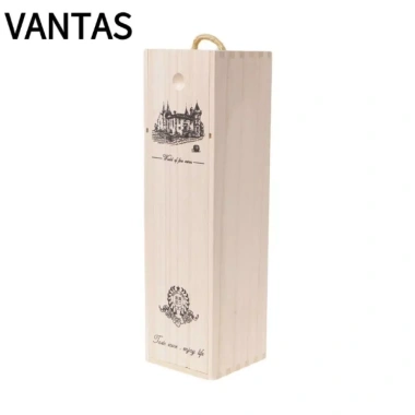 Hộp rượu gỗ VANTAS cao cấp, chống nắng, tay cầm dây, pallet cố định – Quà tặng sang trọng cho rượu vang đỏ