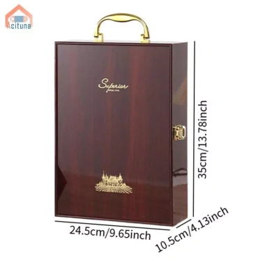 Hộp Rượu Vang Đỏ Chai Đôi Gỗ Thanh Lịch - Quà Tặng Đám Cưới, Gia Đình, Đảng 2