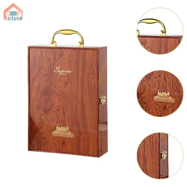 Hộp Rượu Vang Đỏ Chai Đôi Gỗ Thanh Lịch - Quà Tặng Đám Cưới, Gia Đình, Đảng 7