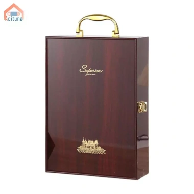 Hộp Rượu Vang Đỏ Chai Đôi Gỗ Thanh Lịch - Quà Tặng Đám Cưới, Gia Đình, Đảng 10