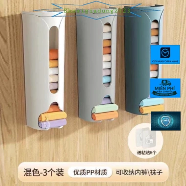 Hộp rút dán tường đa năng - Đựng túi nilon quần lót, chip, tất, khăn tiện lợi gọn nhỏ 7
