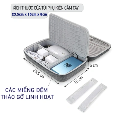 Hộp sạc cáp, laptop, pin dự phòng, ổ cứng - Túi chống sốc Trinhmacstore 159k