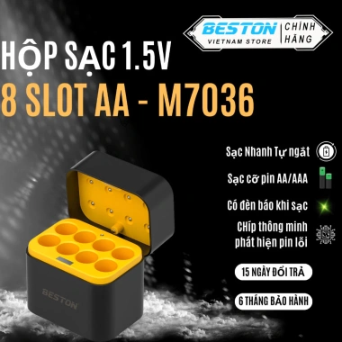 Hộp sạc pin AA 1.5V 8 khe USB-C cho micro, máy ảnh, khóa điện tử - Giá 191.055₫ 8