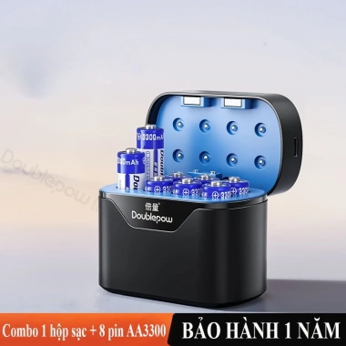 Hộp sạc pin H58 Doublepow 1.2V AA 3.300mAh - Sạc 8 viên, Type-C, sạc nhanh tự ngắt, giá 144.000₫
