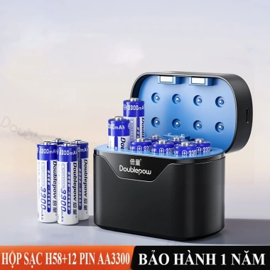 Hộp sạc pin H58 Doublepow 1.2V AA 3.300mAh - Sạc 8 viên, Type-C, sạc nhanh tự ngắt, giá 144.000₫