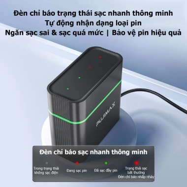 Hộp sạc pin Pujimax Lithium 4 khe AA 1.5V 4.255mAh, sạc nhanh Type-C, giảm giá 22% - Chỉ 357.633₫