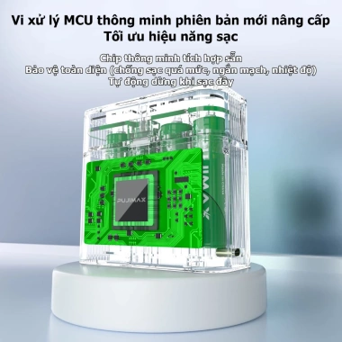 Hộp sạc pin Pujimax Lithium 4 khe AA 1.5V 4.255mAh, sạc nhanh Type-C, giảm giá 22% - Chỉ 357.633₫