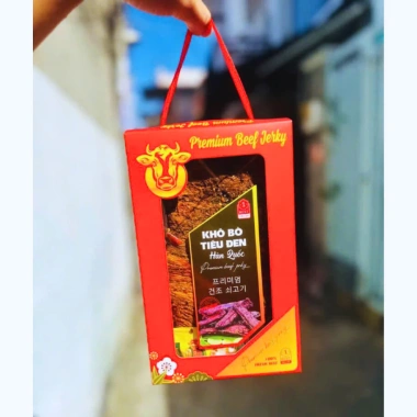 Hộp Tết 500g Khô Bò Siêu Cay Vị Tiêu Đen Hàn Quốc, Sốt Tắc Chua Cay - BeeGin 8