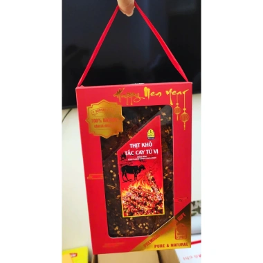 Hộp Tết 500g Khô Bò Siêu Cay Vị Tiêu Đen Hàn Quốc, Sốt Tắc Chua Cay - BeeGin 10
