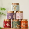 Hộp thiếc trà đen xanh hoa văn rỗng, kín, di động cho gia đình - Lọ trà mini mới 2