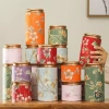 Hộp thiếc trà đen xanh hoa văn rỗng, kín, di động cho gia đình - Lọ trà mini mới 3
