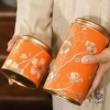 Hộp thiếc trà đen xanh hoa văn rỗng, kín, di động cho gia đình - Lọ trà mini mới 5