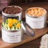 Hộp thiếc vuông tròn trong suốt CENJ đa năng lưu trữ thực phẩm, trà, bánh kẹo, mỹ phẩm – Mới