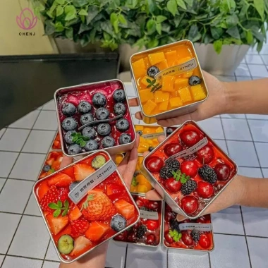 Hộp thiếc vuông tròn trong suốt CENJ đa năng lưu trữ thực phẩm, trà, bánh kẹo, mỹ phẩm – Mới 6