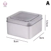 Hộp thiếc vuông tròn trong suốt CENJ đa năng lưu trữ thực phẩm, trà, bánh kẹo, mỹ phẩm – Mới 10