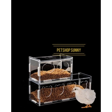 Hộp thức ăn mica 2L cho gà & chim cảnh - Tháo seal mờ, mica trong suốt, giá 65.000đ