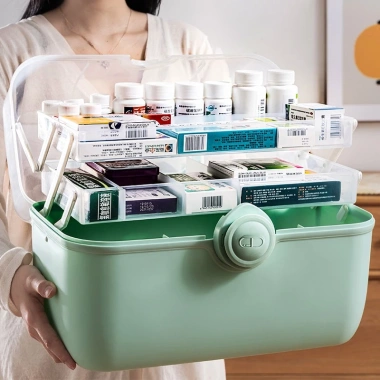 Hộp thuốc y tế 3 tầng gia đình - Đựng cứu thương, phân loại tiện lợi, giá ưu đãi 210.000₫