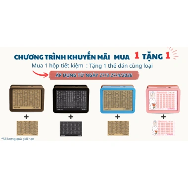 Hộp tiết kiệm gỗ Happy Birds bền đẹp, kèm bảng mục tiêu lên kế hoạch ước mơ - 42.000₫ 2