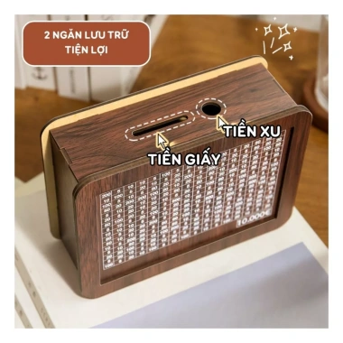 Hộp tiết kiệm gỗ Happy Birds bền đẹp, kèm bảng mục tiêu lên kế hoạch ước mơ - 42.000₫ 3