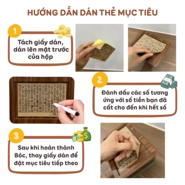 Hộp tiết kiệm gỗ Happy Birds bền đẹp, kèm bảng mục tiêu lên kế hoạch ước mơ - 42.000₫ 7