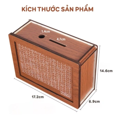 Hộp tiết kiệm gỗ Happy Birds bền đẹp, kèm bảng mục tiêu lên kế hoạch ước mơ - 42.000₫ 8