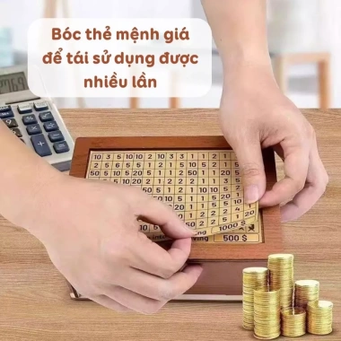 Hộp Tiết Kiệm Tiền Gỗ + Bảng Mục Tiêu Quản Lý Chi Tiêu - Quà Tặng Happy Birds 3