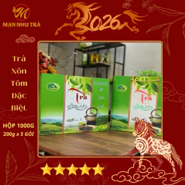 Hộp Trà Nõn Tôm Đặc Biệt 1kg Xanh Lá – Quà Biếu Tết, Tặng Sếp Đối Tác Thái Nguyên