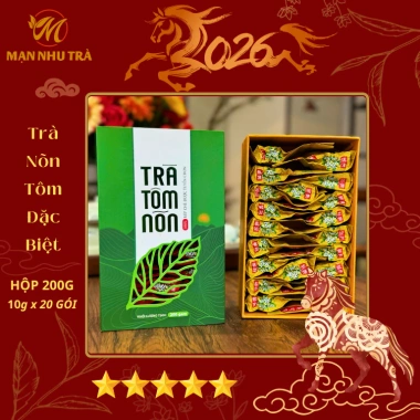Hộp Trà Nõn Tôm Đặc Biệt 200g Xanh Vàng - Quà Tết tặng Sếp, Đối Tác Thái Nguyên