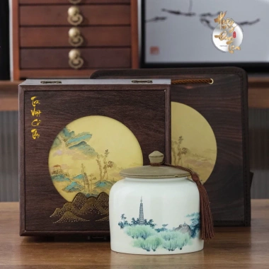 Hộp Trà Shan Tuyết và Thái Nguyên Thượng Hạng 165gr Bảo Trầm Linh Hương Hộp Gỗ Quà Tặng Cao Cấp