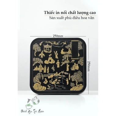 Hộp trà thiếc cao cấp 357g + túi quà bánh trà họa tiết nổi - Sang trọng 6 Hộp trà thiếc cao cấp 357g + túi quà bánh trà họa tiết nổi - Sang trọng 6
