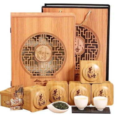 Hộp trà thiết quan âm gỗ cao cấp – Quà biếu tặng lễ tết, giá ưu đãi 650.000₫