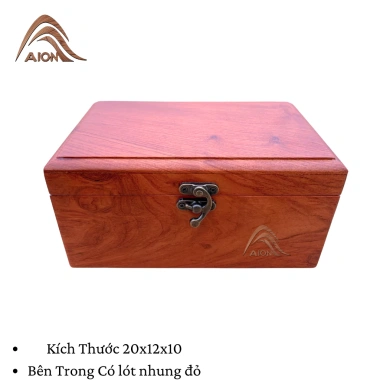 Hộp Trang Sức Gỗ Hương Khóa Cài - Đựng Vòng Tay, Nhẫn, Bảo Quản Sang Trọng, Giảm Giá 130k