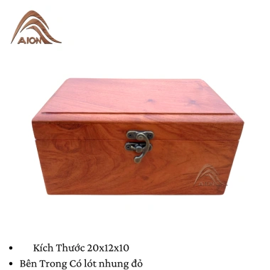 Hộp Trang Sức Gỗ Hương Khóa Cài - Đựng Vòng Tay, Nhẫn, Bảo Quản Sang Trọng, Giảm Giá 130k