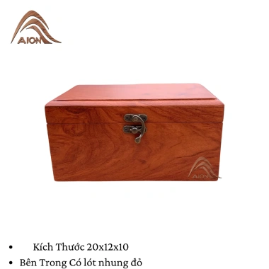 Hộp Trang Sức Gỗ Hương Khóa Cài - Đựng Vòng Tay, Nhẫn, Bảo Quản Sang Trọng, Giảm Giá 130k