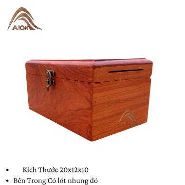 Hộp Trang Sức Gỗ Hương Khóa Cài - Đựng Vòng Tay, Nhẫn, Bảo Quản Sang Trọng, Giảm Giá 130k