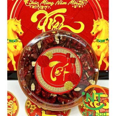 Hộp Tròn Nhỏ Hạt & Mứt Tết Bính Ngọ NTFood - Quà Biếu Lễ Tết, Giá 53k 2
