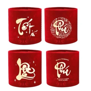Hộp Trụ Nhung Đỏ Cắm Hoa Đào Đông - Trang trí Tết đẹp, giá ưu đãi 38.000 VND 7
