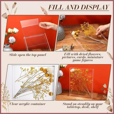 Hộp trưng bày acrylic trong suốt đa chức năng - Giá đỡ ảnh, lưu trữ, giảm còn 210k 6