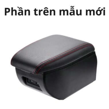 Hộp tỳ tay ô tô Vinfast VF3 đen cao cấp 2 ngăn 7 cổng sạc - Giá chỉ 345.000 VND