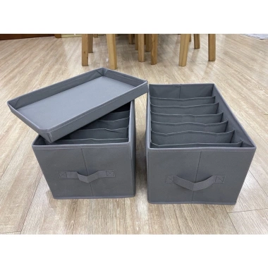 Hộp vải đựng quần áo có nắp, chia ngăn tiện dụng cho đồ lót, tất vớ - Elliver 30.000 VND
