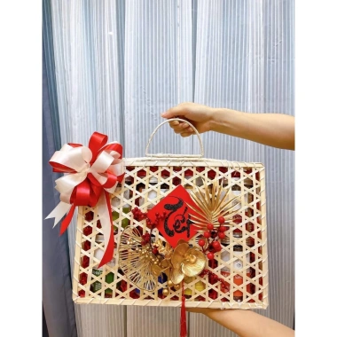 Hộp vali tre đựng quà Tết, hộp quà tặng mây tre đan - Giá chỉ 45.000đ, giảm từ 56.700đ 3