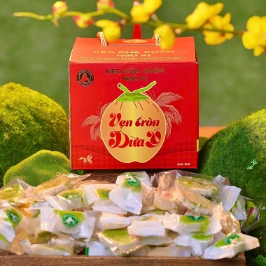 Hộp Vẹn Tròn Dứa Ý 1kg Kẹo Dừa Cuộn Ngũ Vị Giá ưu đãi 220k Tết 2.026
